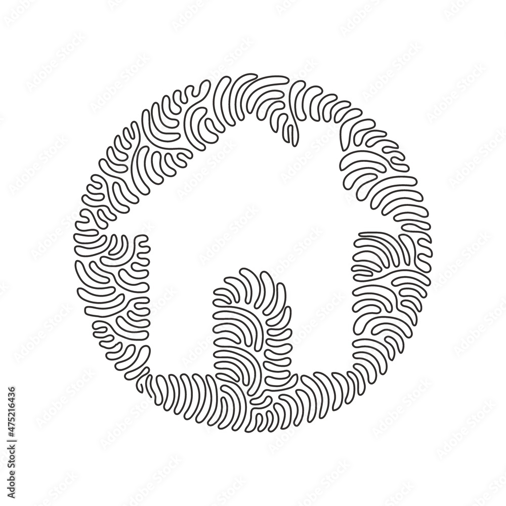 Continuous one line drawing black single house icon, simple style real ...
