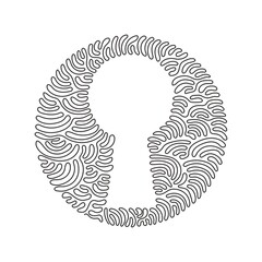 Wall Mural - single one line drawing keyhole outline icon isolated. symbol, logo illustration for mobile concept,