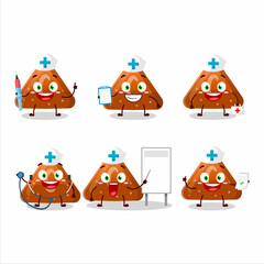 Canvas Print - Doctor profession emoticon with orange gummy candy C cartoon character