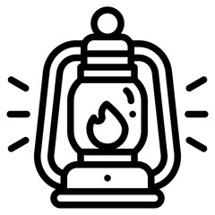 Sticker - lantern line icon