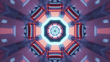 3D Rendering Of Futuristic Kaleidoscopic Patterns Background In Vibrant Colorful Colors