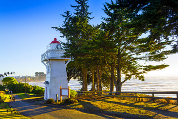 View of Timaru Lighthouse Historical landmark in Timaru, South Island New Zealand; During Morning Time