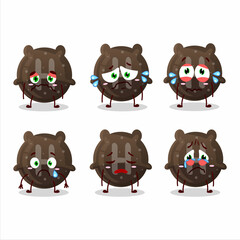 Canvas Print - Chocolate gummy candy H cartoon character with sad expression