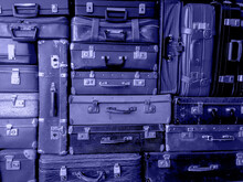 Background Of A Lot Of Vintage Colorful Suitcases