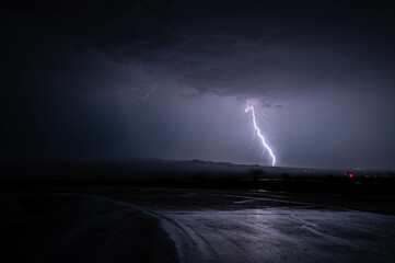 Wall Mural - mesmerizing scene of a lightning during a thunderstorm at night