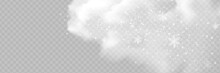 Snow And Wind On A Transparent Background. White Gradient Decorative Element.vector Illustration. Winter And Snow With Fog. Wind And Fog.