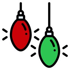 Poster - christmas lights filled outline icon