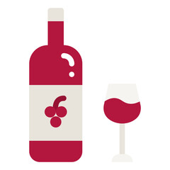 Sticker - wine flat icon