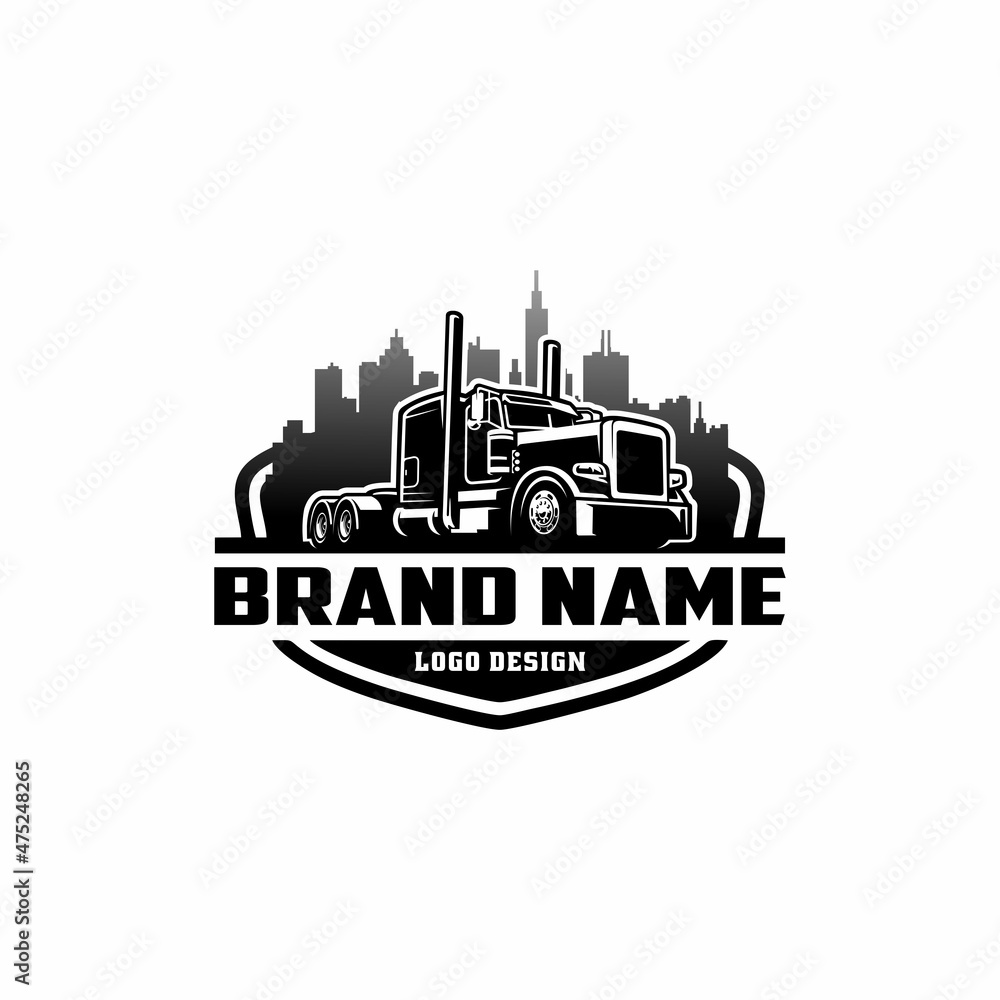 trucking industry, american truck, big rig logo vector Stock Vector ...