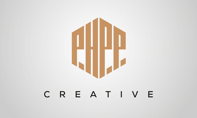 creative polygon PHPP letters logo design, vector template