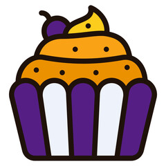 Wall Mural - cupcake filled outline icon