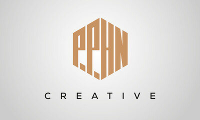 creative polygon PPHN letters logo design, vector template