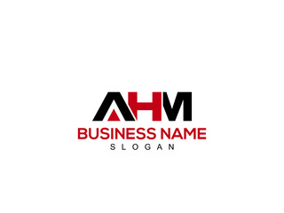 Wall Mural - Creative AHM Logo Letter Vector, ah logo design for company
