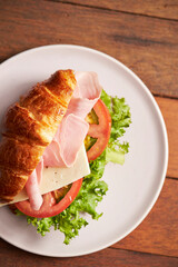 Poster - ham and cheese sandwich on plate