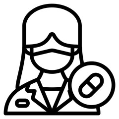 Sticker - pharmacist outline icon