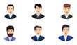 © iconic_works - Businessman character avatar set with different business outfit isolated with round shape