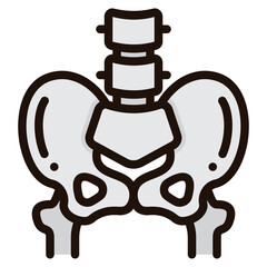 Poster - pelvis filled outline icon