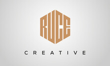Creative Polygon RUCE Letters Logo Design, Vector Template