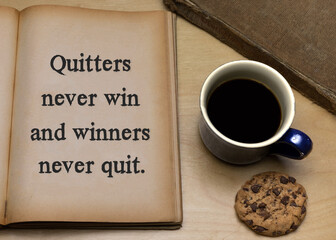 Sticker - Quitters never win and winners never quit.