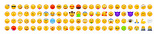 Big Emoji Icon Set. Emoticon Reaction. Social Media Concept. Vector Line Icon For Business And Advertising