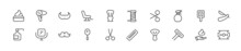 Set Of Simple Barber Shop Line Icons.
