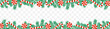 © Sofi_art - Pine branch border and candy cane. Christmas horizontal border. Vector illustration isolated.