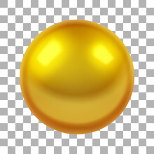 Metal Golden Sphere, Gold Glossy 3d Ball. Vector Illustration On A Transparent Background.