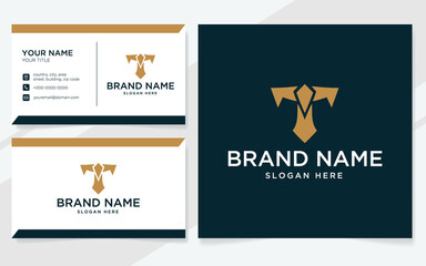 Poster - Initial letter T luxury logo for company with business card template