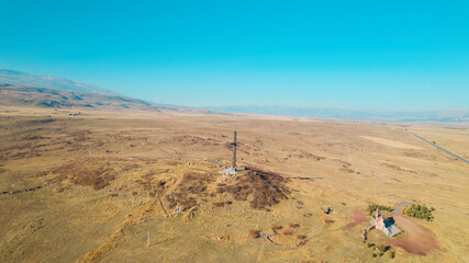 Wall Mural - Armenian ancient christian Monument in hills