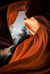 Poster - Sandstone cliffs in Antelope Canyon, Arizona