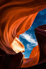 Canvas Print - Sandstone cliffs in Antelope Canyon, Arizona