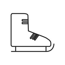 Skating Shoe Thin Vector Icon On Black White Background