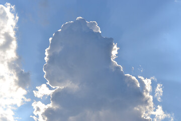 Wall Mural - scenic view of bright clouds against blue sk