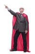 © ASDF - business man in a superhero raincoat. isolated on a white