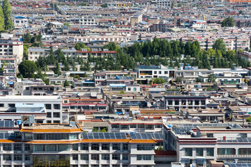 Sticker - Overview of buildings, Lhasa, Tibet, China