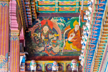 Sticker - Buddhist painting in Jokhang Temple, part of the 'Historic Ensemble of the Potala Palace and a UNESCO World Heritage site, Lhasa, Tibet, China