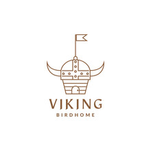 Viking Bird Cage Logo Design Vector Graphic Symbol Icon Sign Illustration Creative Idea