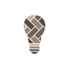 Bulb Lamp Polygon With Wood Logo Design Vector Graphic Symbol Icon Sign Illustration Creative Idea