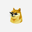 Doge Shiba inu with Thug Life Glasses Vector 