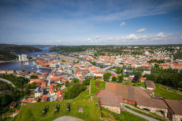 Poster - Norway, Ostfold County, Halden, town view from Fredriksten Fortress