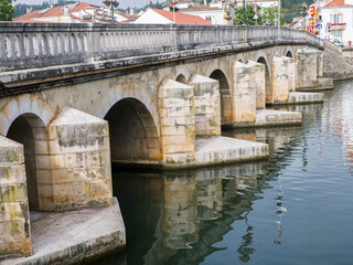 Poster - Portugal, Tomar. Bridge King D. Manuel I in the City of Tomar, called The Old Bridge by locals, crossing over the Nabao River.