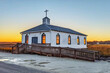 Beautiful scenery of Pawleys island chapel with a sunset background