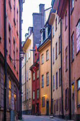 Poster - Sweden, Stockholm, Gamla Stan, Old Town, Royal Palace, old town street