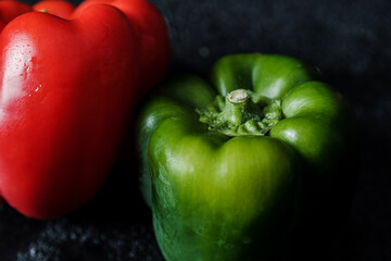 Canvas Print - Closeup shot of fresh bell peppers