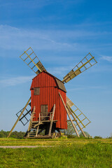 Poster - Sweden, Oland Island, Storlinge, antique wooden windmills