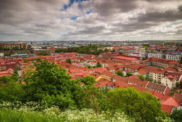 Poster - Sweden, Vastragotland and Bohuslan, Gothenburg, high angle city view from the Skansparken, morning