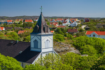 Poster - Sweden, Bohuslan, Orust Island, Mollosund, village church (Editorial Use Only)