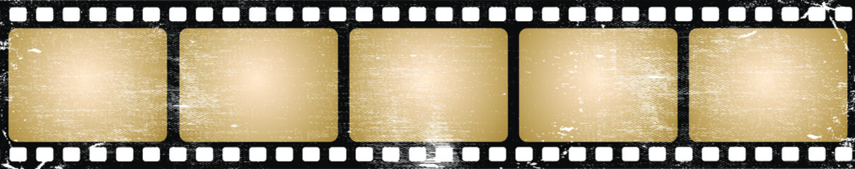 Vintage background with film strips flame. Vector design.