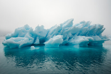 Canvas Print - Blue iceberg in the fjord of Narsarsuaq, Greenland