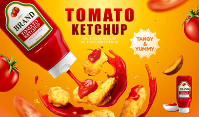Wall Mural - Tomato ketchup banner ad